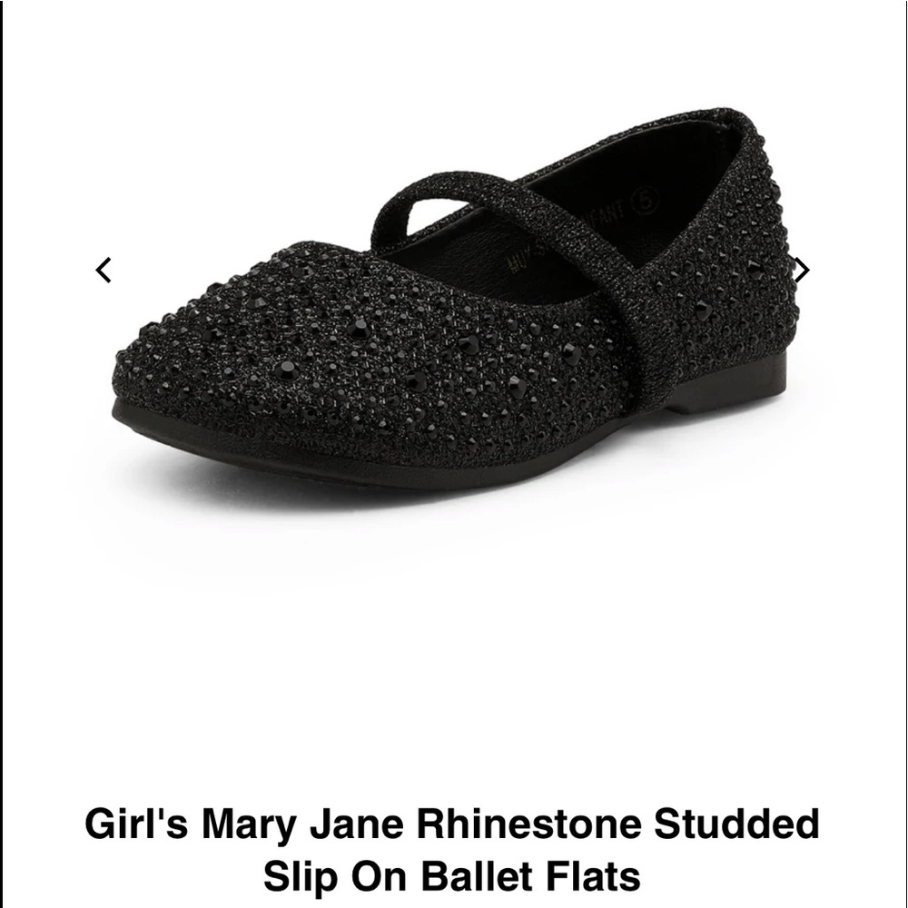 Dream Seek Mary Jane Rhinestone studded slip on ballet flats 🥿